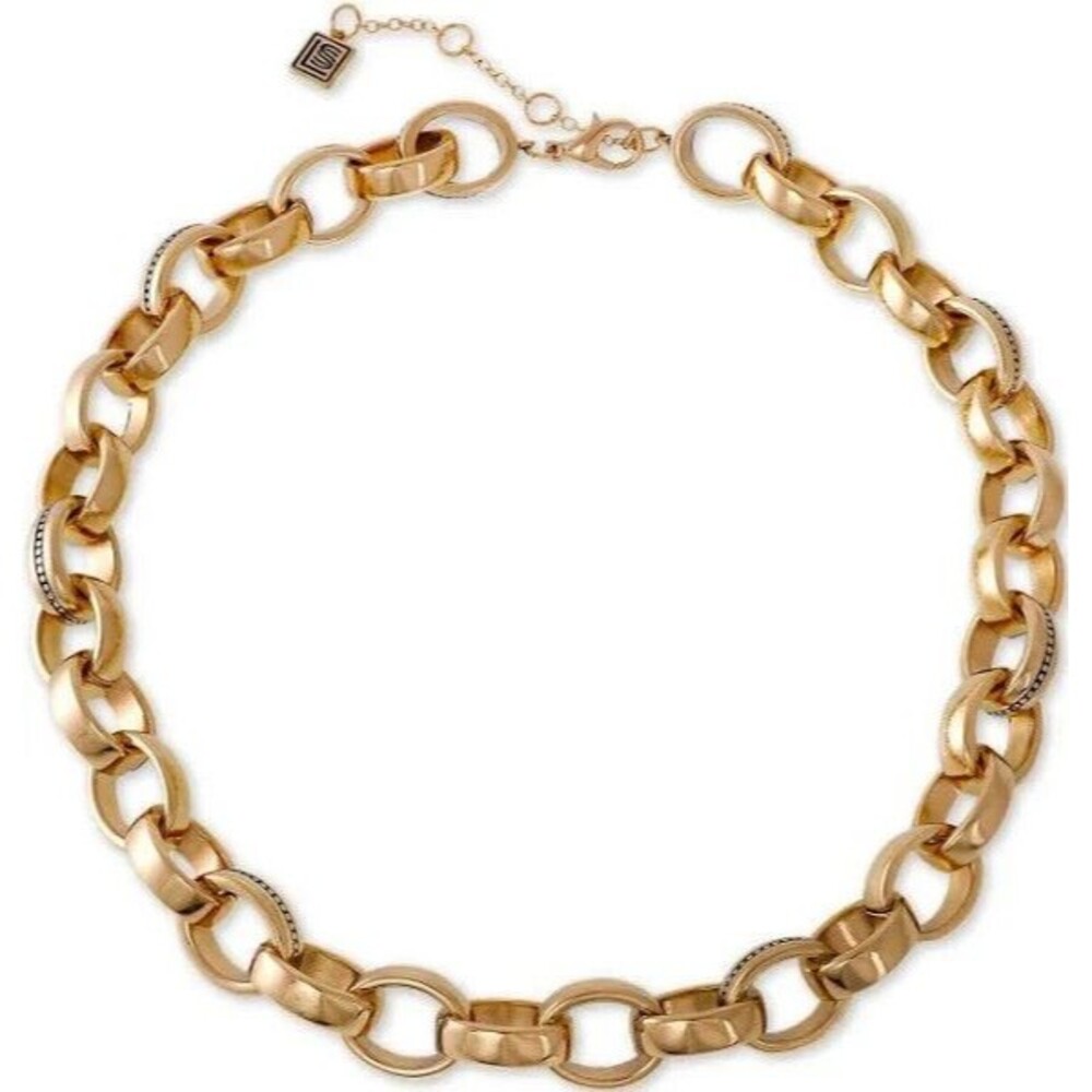 Chunky Chain Linked Statement necklace gold tone Choker
